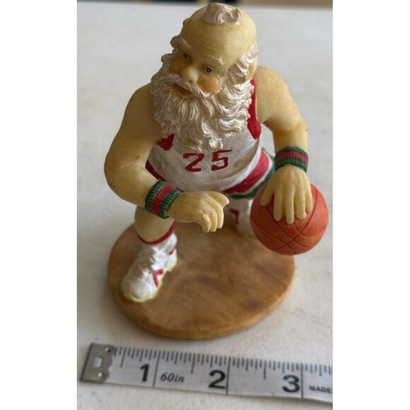 Santa Claus Playing Basketball Sports Holiday Ceramic Figurine 5" Tall (READ) - Picture 13 of 13